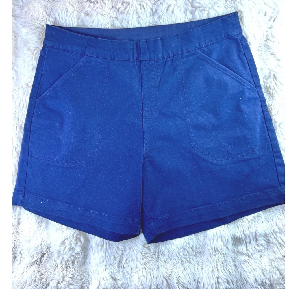 Nautica Jeans Womens Blue Pull On Utility Shorts Size L Royal Blue Pockets. A19